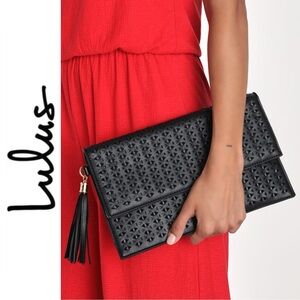 Chic Admiration Black Laser Cut Clutch